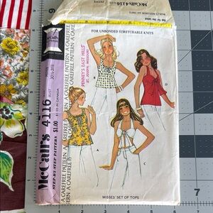 Vintage 1974 McCall’s 4116 Sewing Pattern – Misses’ Set of Knit Tops